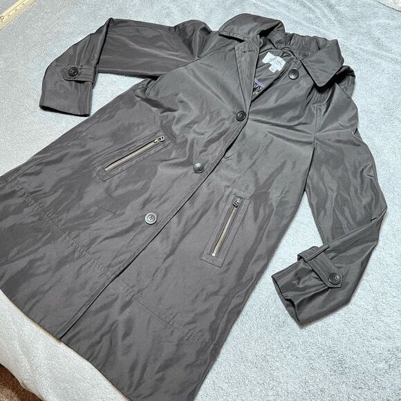 Marc New York Raincoat Jacket Womens Small Chocolate Brown Andrew Marc Hooded - Picture 7 of 14